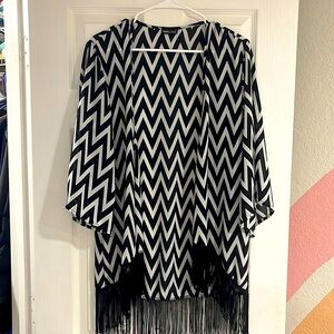 Wet Seal Chiffon Cardigan with fringe